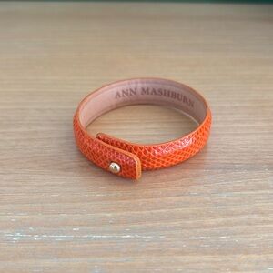 Ann Mashburn 0.5” lizard cuff bracelet in color mandarin